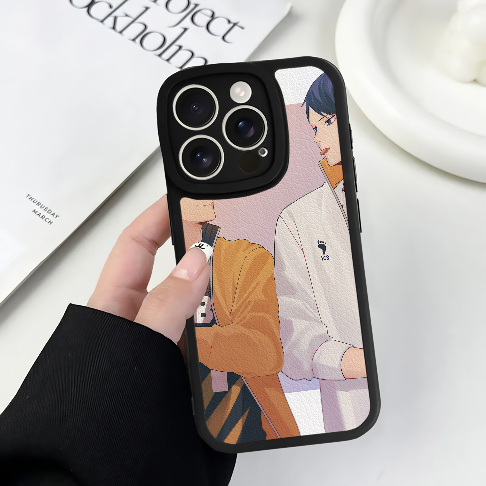 （画像用） ハイキュー!! Haikyu!! 【iPhone 16シリーズ対応】シリコンスマホケース（レザー調） 材質：シリコン